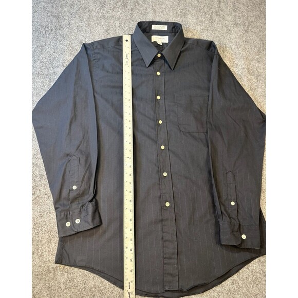 Carl Michaels VTG Mens Fitted Dress Shirt 17 34/35 Black Formal Business Classic - Picture 7 of 8